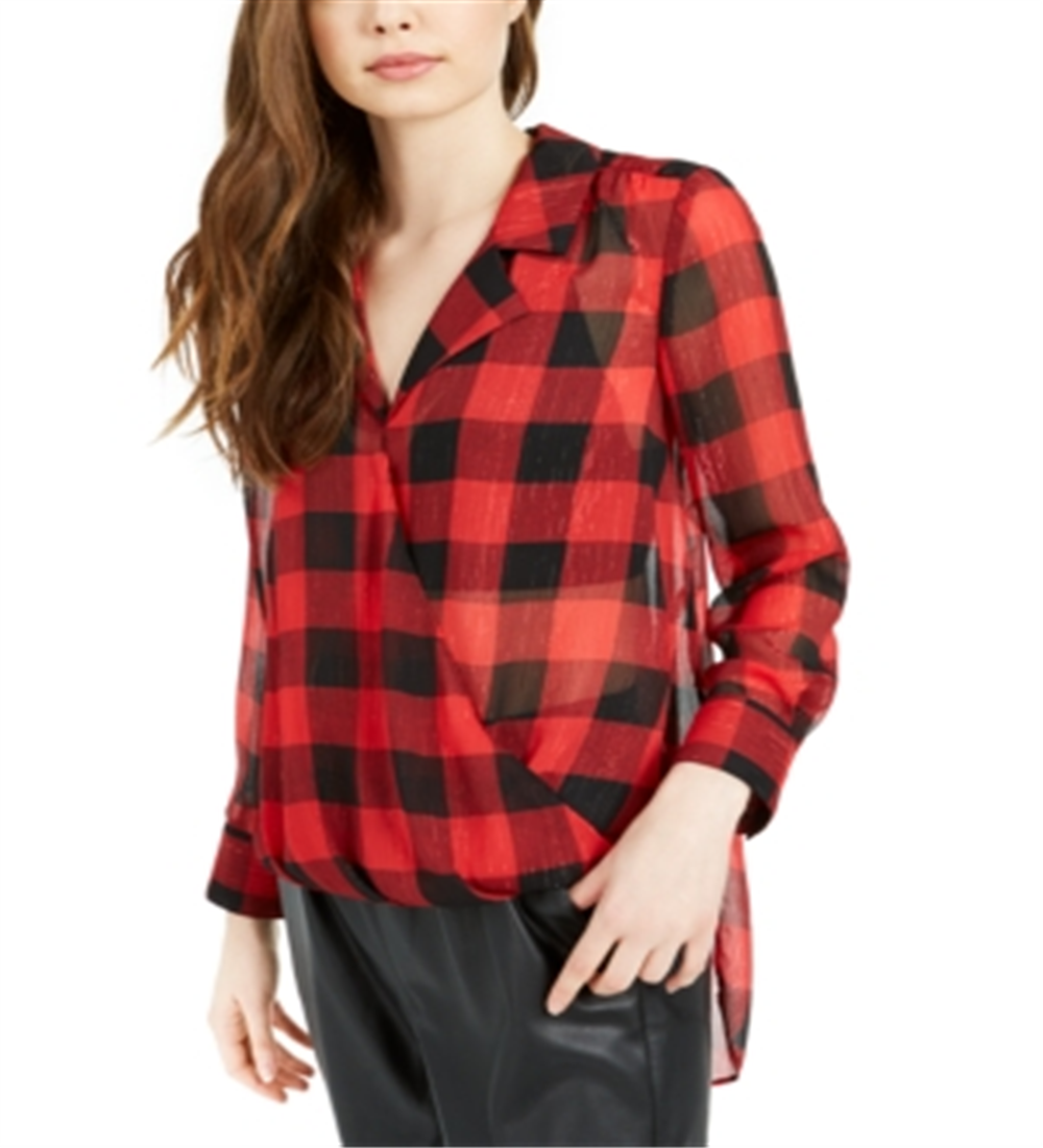 Body feminino xadrez metálico Bar III vermelho tamanho pequeno