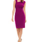 Vestido assimétrico franzido feminino Vince Camuto, rosa, tamanho 8