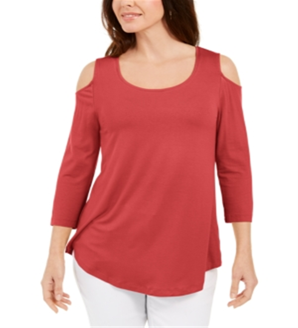 Blusa feminina com ombros descobertos, laranja, tamanho M, da coleção JM