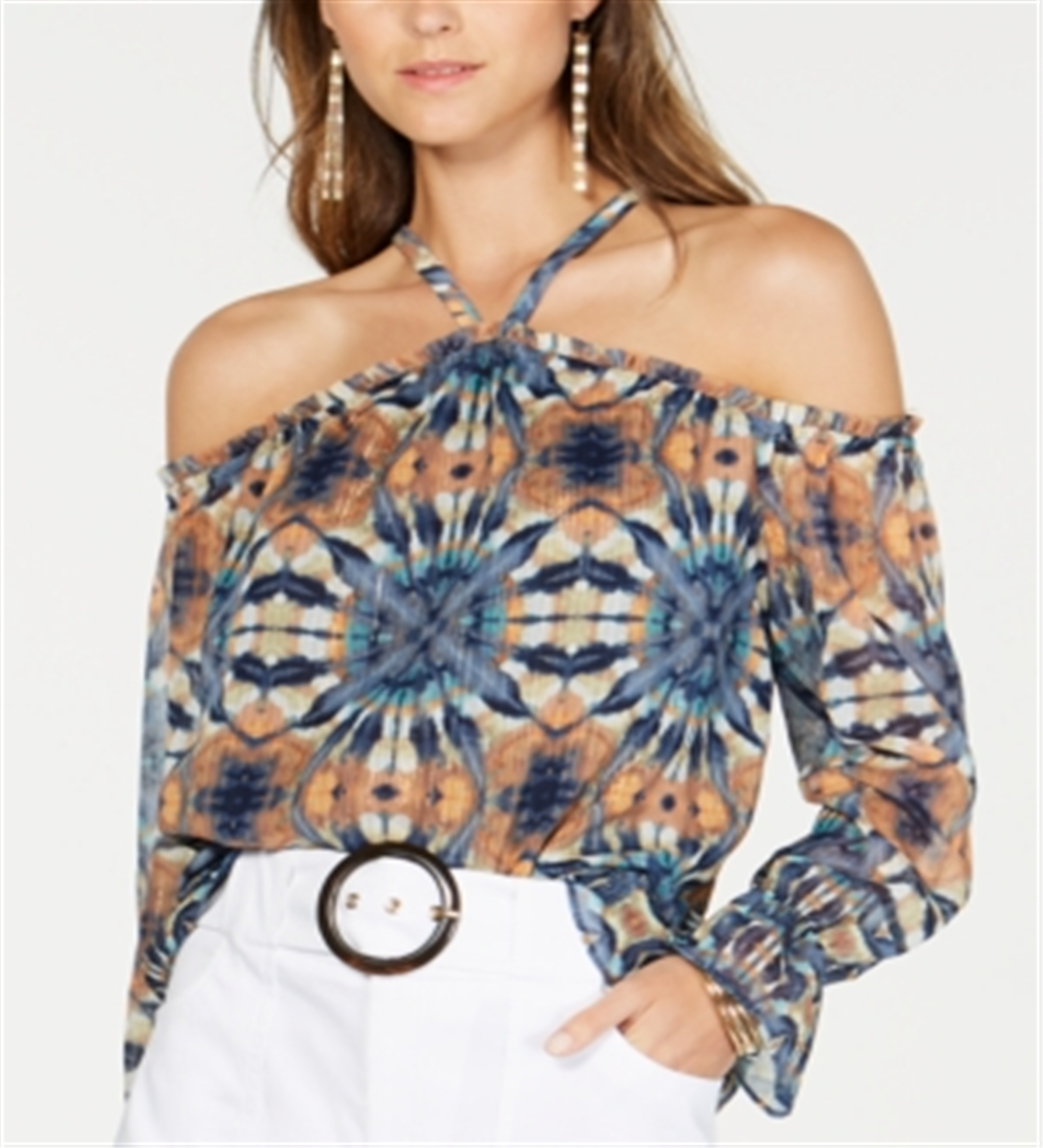 Blusa feminina com estampa tie-dye e ombros descobertos, tamanho pequeno, XL, da INC International Concepts