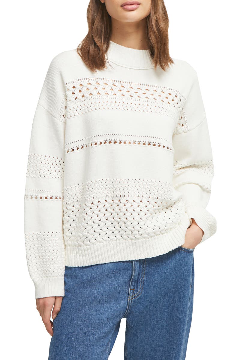 Suéter Trista Cotton Pointelle Feminino French Connection Branco Tamanho X-S