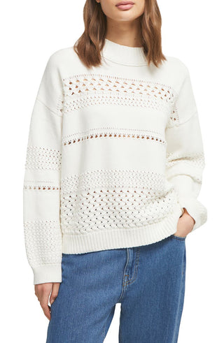 Suéter Trista Cotton Pointelle Feminino French Connection Branco Tamanho X-S
