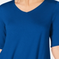 Blusa túnica feminina Alfani com decote em V e alças largas, azul, tamanho pequeno