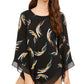 Alfani Top Poncho Estampado Feminino Petite Preto Tamanho Petite M