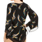 Alfani Top Poncho Estampado Feminino Petite Preto Tamanho Petite M