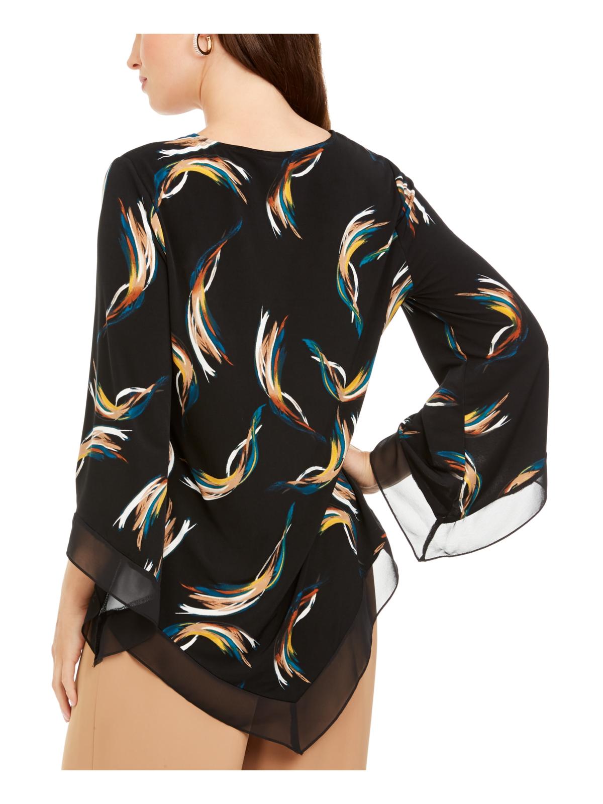 Alfani Top Poncho Estampado Feminino Petite Preto Tamanho Petite M