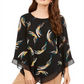 Alfani Top Poncho Estampado Feminino Petite Preto Tamanho Petite M