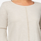 Blusa feminina estilo &amp; co com manga lanterna e acabamento em crochê, cinza, tamanho pequeno