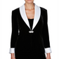 Conjunto de veludo feminino Alex Evenings, preto/branco, tamanho grande