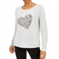Blusa feminina INC Leopard-Heart Hthr Belle Cinza Tamanho XL