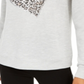Blusa feminina INC Leopard-Heart Hthr Belle Cinza Tamanho XL