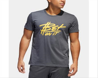 Camiseta Adidas ClimaLite Graphic Masculina Cinza Tamanho XXL