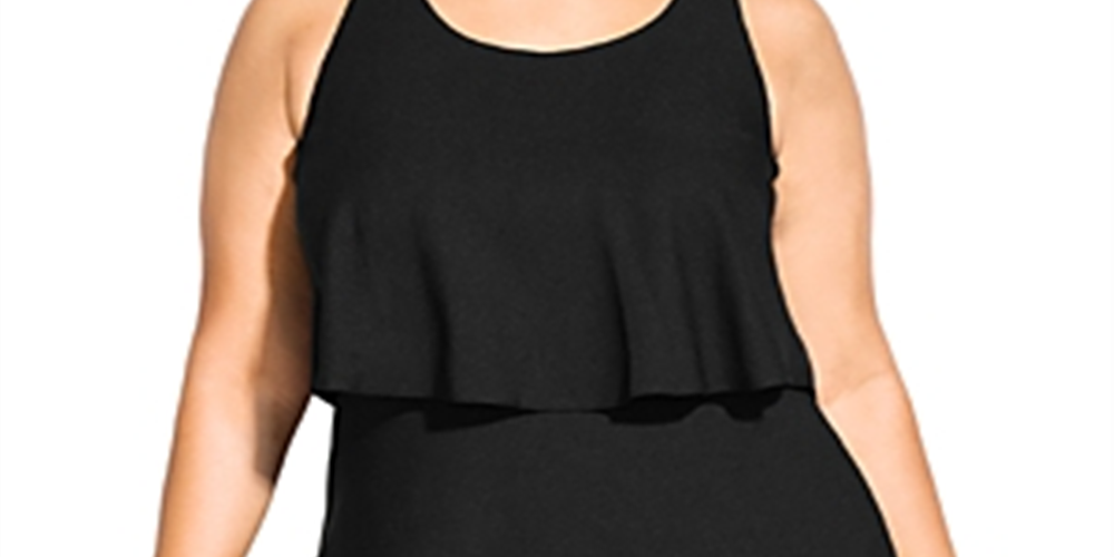 Macacão feminino plus size da City Chic, preto, tamanho XS