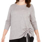 INC International Concepts Plus Size Feminino Cordão Franzido Heather Belle Cinza Tamanho 1X