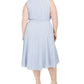 Vestido Calvin Klein Plus Size Feminino Listrado Hi Low MIDI Cinza Tamanho 24W