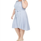 Vestido Calvin Klein Plus Size Feminino Listrado Hi Low MIDI Cinza Tamanho 24W