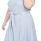 Vestido Calvin Klein Plus Size Feminino Listrado Hi Low MIDI Cinza Tamanho 24W