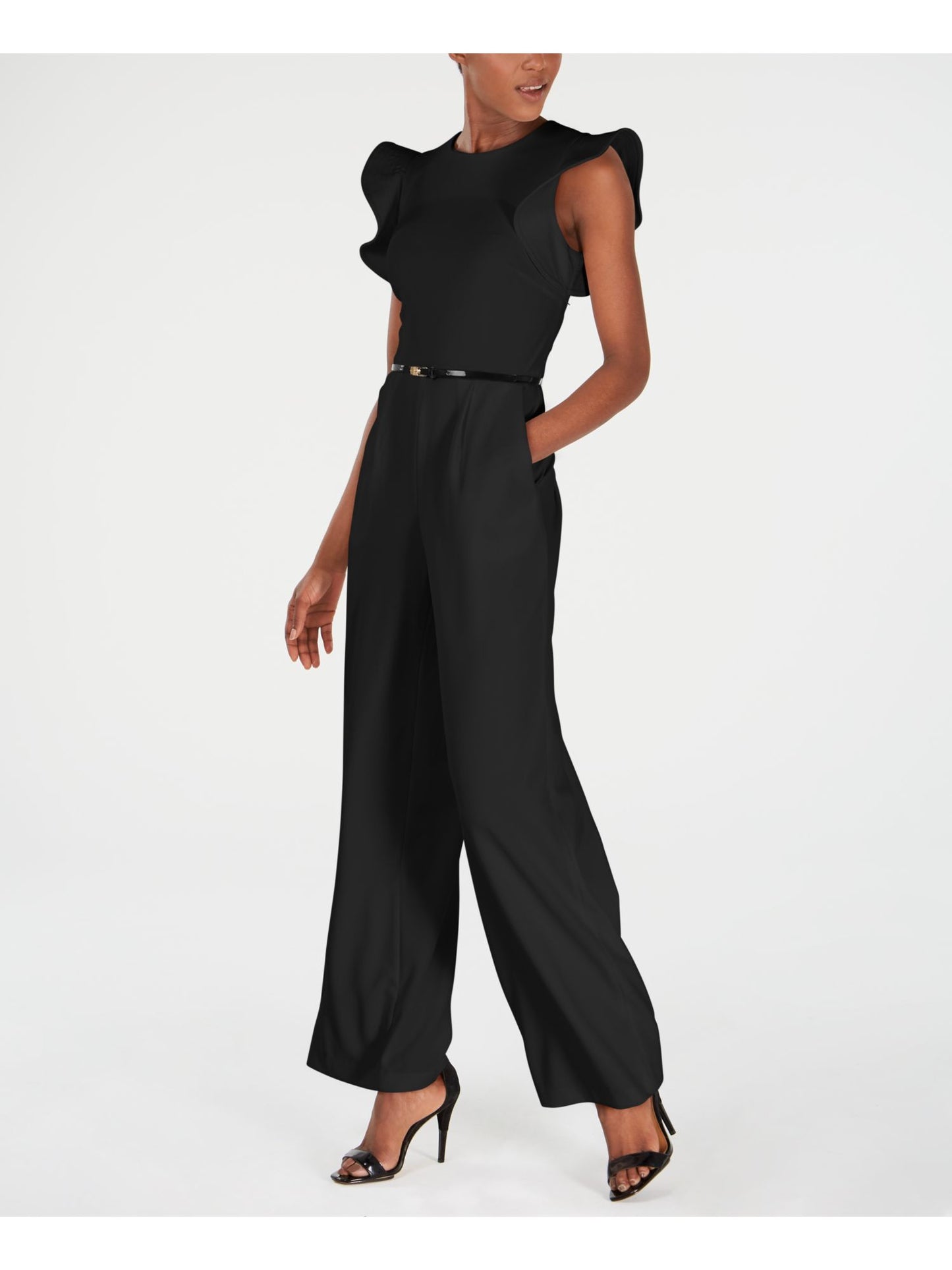 Macacão Calvin Klein Feminino Sem Mangas com Cinto Preto Tamanho 4