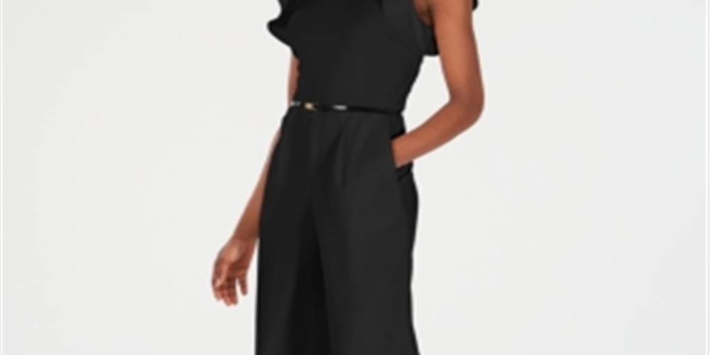 Macacão Calvin Klein Feminino Sem Mangas com Cinto Preto Tamanho 4