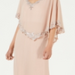 Vestido de festa feminino J Kara com contas, rosa, tamanho 6