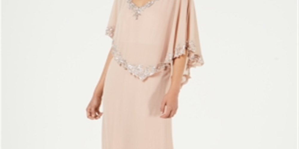 Vestido de festa feminino J Kara com contas, rosa, tamanho 6