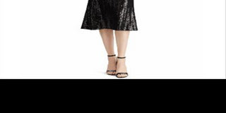 Vestido de coquetel midi com lantejoulas e manga comprida, decote em V, preto, tamanho 12, da Ralph Lauren