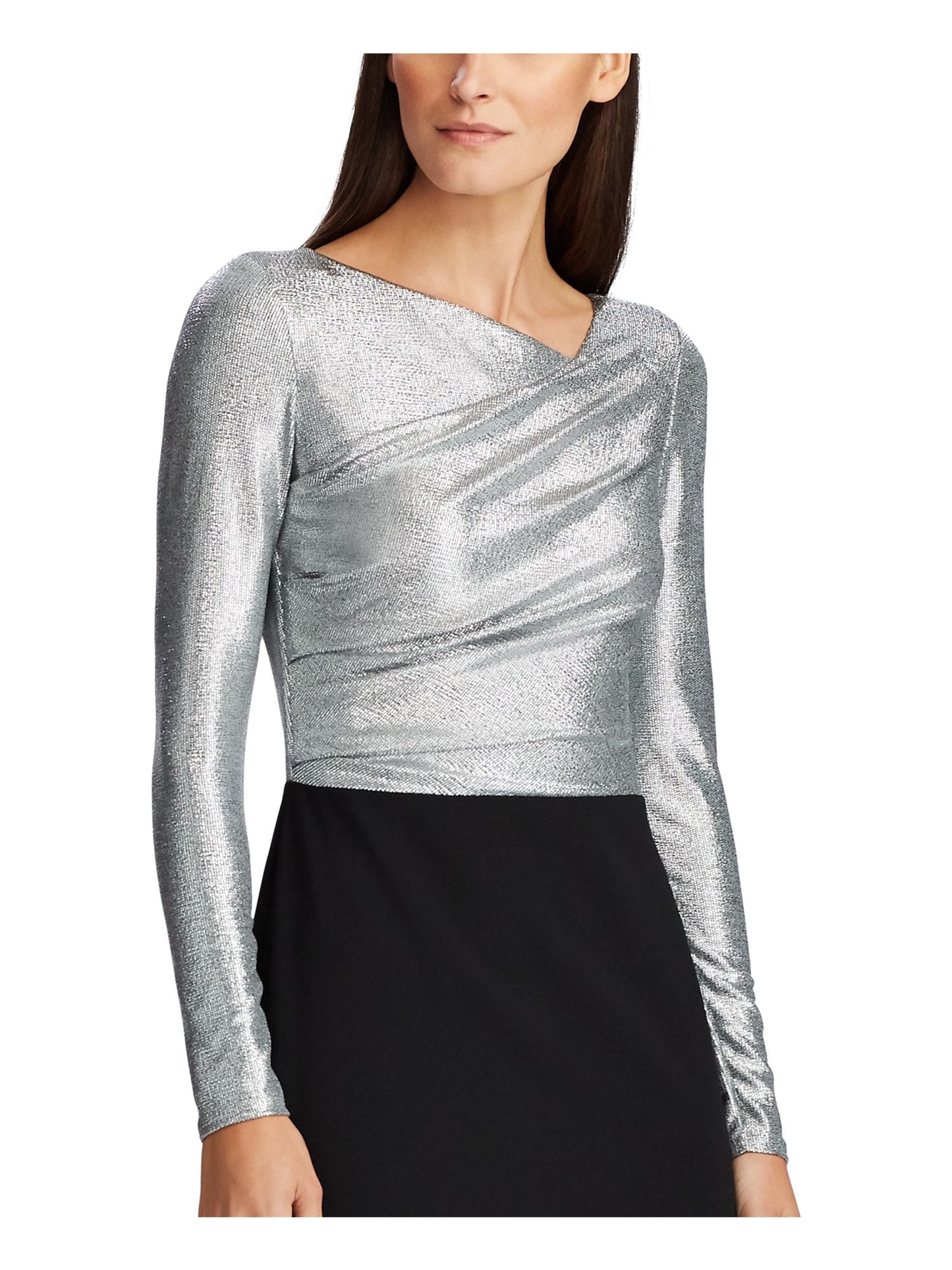 Vestido Ralph Lauren Feminino com Corpete Metálico Preto Tamanho 8