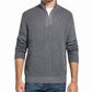 Suéter masculino vintage à prova de intempéries com zíper de 1/2, malha texturizada, cinza, tamanho 2XL