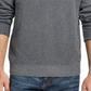 Suéter masculino vintage à prova de intempéries com zíper de 1/2, malha texturizada, cinza, tamanho 2XL
