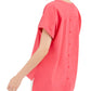 Blusa feminina Alfani com decote em V, lisa, rosa, tamanho médio