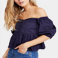 Blusa Veronica Sweetheart Feminina Free People Azul Tamanho XL