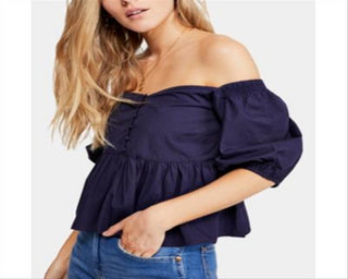 Blusa Veronica Sweetheart Feminina Free People Azul Tamanho XL