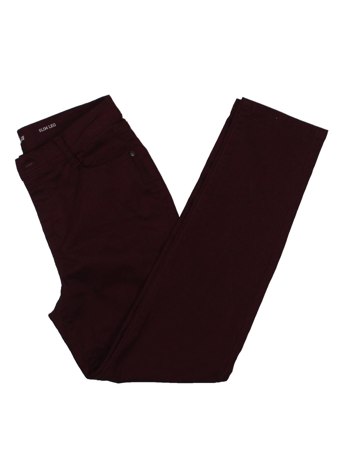 Jeans feminino estilo &amp; co. Petites Denim cintura alta, perna justa, vermelho, tamanho 6 P
