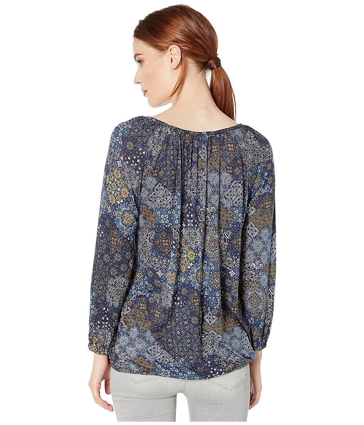 Michael Kors Mega Patchwork Peasant True Chambray Azul Feminino Tamanho Grande