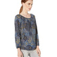 Michael Kors Mega Patchwork Peasant True Chambray Azul Feminino Tamanho Grande
