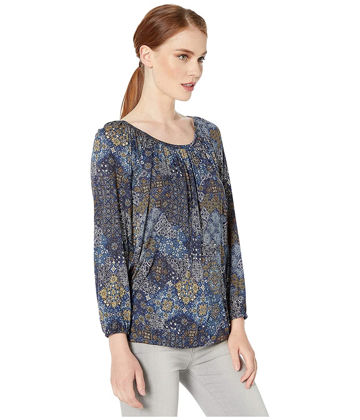 Michael Kors Mega Patchwork Peasant True Chambray Azul Feminino Tamanho Grande