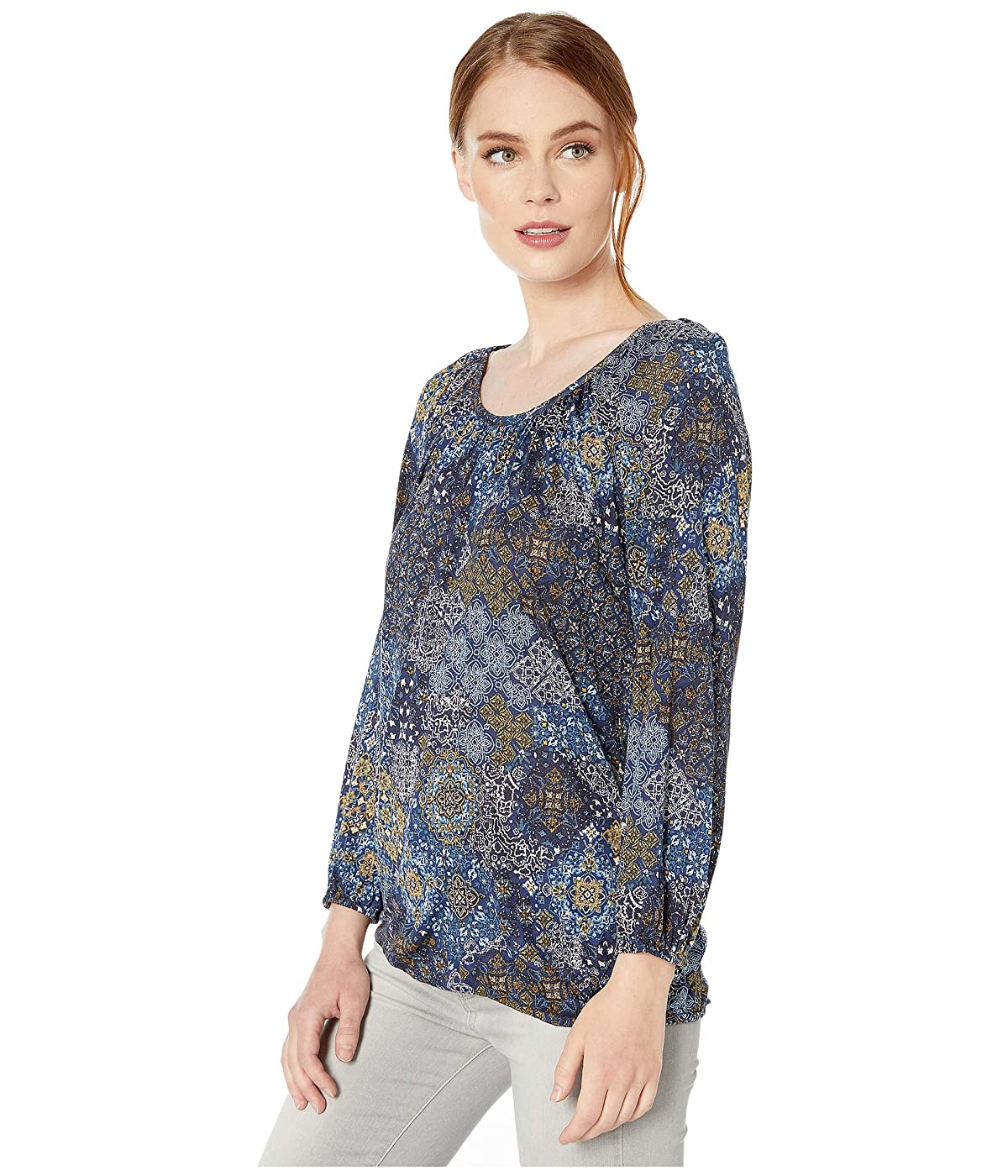 Michael Kors Mega Patchwork Peasant True Chambray Azul Feminino Tamanho Grande