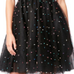 Vestido curto de festa feminino Betsey Johnson, preto, tamanho 8