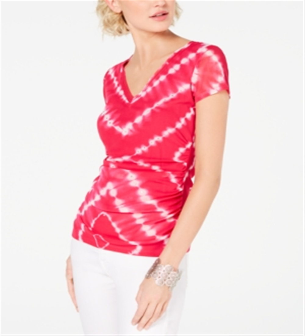Blusa feminina com estampa tie-dye da INC International Concepts, rosa, tamanho pequeno P