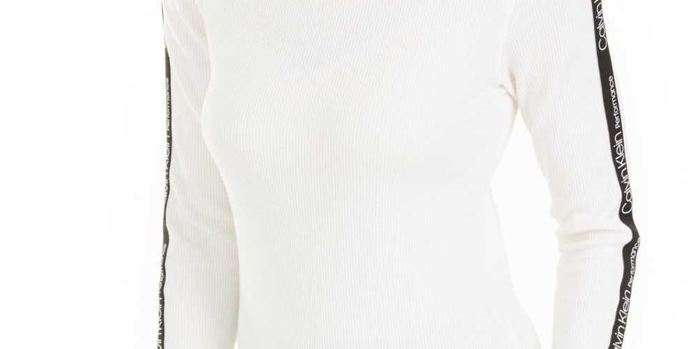 Camiseta Calvin Klein Feminina com Listra de Logotipo e Gola Reta, Tamanho G