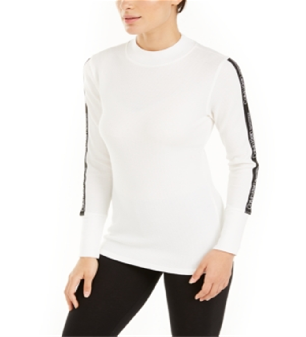 Camiseta Calvin Klein Feminina com Listra de Logotipo e Gola Reta, Tamanho G
