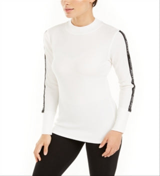 Camiseta Calvin Klein Feminina com Listra de Logotipo e Gola Reta, Tamanho G