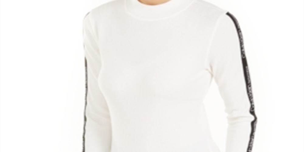 Camiseta Calvin Klein Feminina com Listra de Logotipo e Gola Reta, Tamanho G