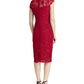 Vestido feminino floral de renda Lauren Ralph Lauren, vermelho escarlate, tamanho 8