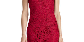 Vestido feminino floral de renda Lauren Ralph Lauren, vermelho escarlate, tamanho 8