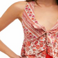 Blusa feminina Free People de malha com amarração frontal e costas nadador, vermelha, tamanho pequeno