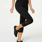 Calça legging curta Calvin Klein Performance feminina, cintura alta, com acabamento em malha, preta, tamanho 2XL