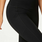 Calça legging curta Calvin Klein Performance feminina, cintura alta, com acabamento em malha, preta, tamanho 2XL