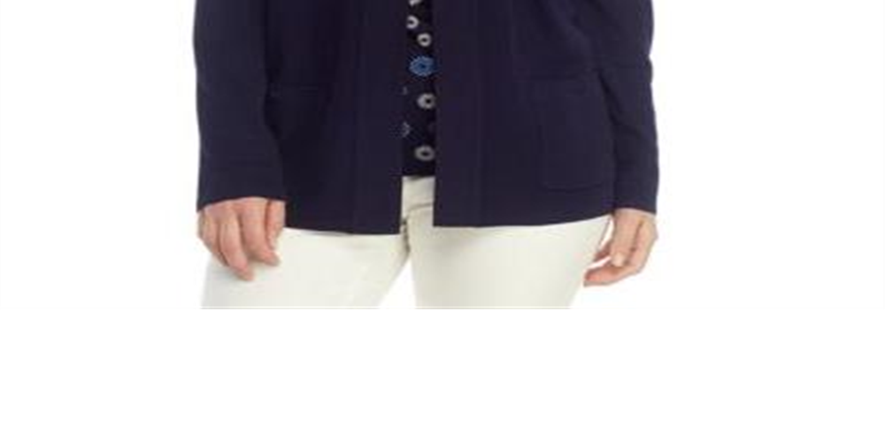 Cardigan Feminino Anne Klein Azul Tamanho Grande