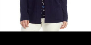 Cardigan Feminino Anne Klein Azul Tamanho Grande